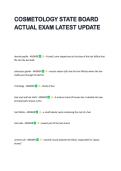 COSMETOLOGY STATE BOARD  ACTUAL EXAM LATEST UPDATE 