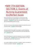 NRP 7TH EDITION SECTION 2&comma; Exams of Nursing Guaranteed A&plus;&vert;Perfect Score
