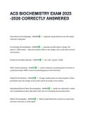 ACS BIOCHEMISTRY EXAM 2025 -2026 CORRECTLY ANSWERED 