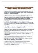 NATIONAL REAL ESTATE EXAM PRACTICE QUESTIONS AND CORRECT ANSWERS 100&percnt; VERIFIED 2026-2027&excl;&excl;