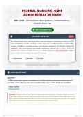 Federal Nursing Home Administrator Exam 250&plus; &lpar;2026&sol;2027 A&plus; Graded&rpar; Exam-Style Questions Verified Solutions Complete Answer Key