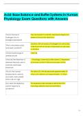 Acid-Base Balance and Buffer Systems in Human  Physiology Exam Questions with Answers