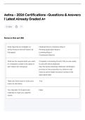 Aetna - 2026 Certifications -Questions & Answers &vert; Latest Already Graded A&plus;