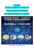 TEST BANK&colon; Operations Management&colon; Creating Value Along the Supply Chain&comma; 11th Edition &lpar;Russell & Taylor&rpar; &vert; Complete Verified Guide &lpar;Chapters 1-17&rpar;