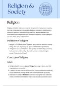 Sociology of Religion Study Guide&colon; Religion & Theories &lpar;SOC 101 &sol; A-Level&rpar;