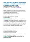 CNOR EXAM 2026 TEST BANK &ndash; 200 VERIFIED QUESTIONS & DETAILED ANSWERS &vert; LATEST A&plus; GRADED PRACTICE GUIDE