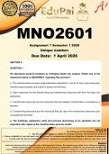 MNO2601 Assignment 1 &lpar;COMPLETE ANSWERS&rpar; Semester 1 2026 - DUE 1 April 2026