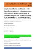 Adult Health 2 HESI Exam Test Bank 2025 Comprehensive Questions and Verified Answers for Nursing Students Updated 2026&ndash;2027 Complete Practice Resource with High Yield Concepts and Exam Success Guarantee Content&period;