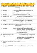 2026&sol;2027 Coding Introduction&colon; Basics of Diagnostic Coding Exam with Questions Plus ANSWERS &lpar;TOP GRADED A&plus;&rpar;