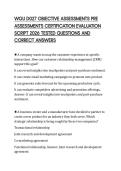WGU D027 OBJECTIVE ASSESSMENTS PRE ASSESSMENTS CERTIFICATION EVALUATION SCRIPT 2026 TESTED QUESTIONS AND CORRECT ANSWERS