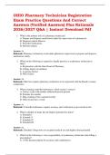 Ohio Pharmacy Technician Registration Exam Q&A 2026&sol;2027 &vert; Verified Answers &plus; Rationale &vert; Instant PDF