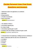 FLORIDA Personal Lines Final Exam Latest 2026 Questions and Verified Answers &lpar;2026 &sol; 2027&rpar;&sol; A&plus; GRADE