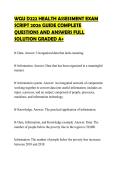 WGU D222 HEALTH ASSESSMENT EXAM SCRIPT 2026 GUIDE COMPLETE QUESTIONS AND ANSWERS FULL SOLUTION GRADED A&plus;