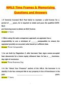 NMLS Time Frames & Memorizing Exam&sol;Test &lpar;Latest 2026 &sol; 2027 Update&rpar; Questions and Verified Answers &vert; 100&percnt; Correct &vert; Grade A&plus;