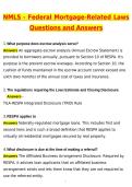 NMLS - Federal Mortgage-Related Laws &lpar;Latest 2026 &sol; 2027 Update&rpar; Questions and Verified Answers &vert; 100&percnt; Correct &vert; Grade A&plus;