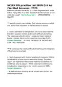 NCLEX RN practice test NGN Q & As &lpar;Verified Answers&rpar; 2026&period;