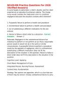 NCLEX-RN Practice Questions For 2026 &lpar;Verified Answers&rpar;