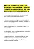 WGU D223 HEALTHCARE POLICY AND ECONOMICS TASK 1 AND TASK 2 UPDATED FEBRUARY 2024 EXAMINATION TEST 2026 QUESTIONS WITH SOLUTIONS GRADED A&plus;