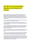 NC 302 Post Licensing Exam Questions and Answers All Correct