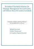 Accredited Test Bank Solution For  Strategic Management Text and Cases&comma;  11th Edition Dess &lbrack;All Lessons Included&rsqb;