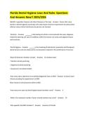Florida Dental Hygiene Laws and Rules&Tab;Questions and answers New&excl;&excl; 2025&sol;2026