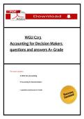 WGU C213 Accounting for Decision Makers questions with complete solutions guaranteed pass 