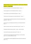 Florida Dental Law Exam Questions And Answers Newest RATED A&plus; 2025&sol;2026