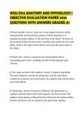 WGU D312 ANATOMY AND PHYSIOLOGY I OBJECTIVE EVALUATION PAPER 2026 QUESTIONS WITH ANSWERS GRADED A&plus;