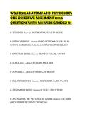 WGU D312 ANATOMY AND PHYSIOLOGY ONE OBJECTIVE ASSESSMENT 2026 QUESTIONS WITH ANSWERS GRADED A&plus;