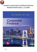 Corporate Finance &lpar;Ross & Westerfield 13th Edition&rpar; Chapters 1&ndash;21 &ndash; Complete Test Bank Practice Questions and Solutions Guide