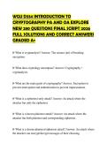 WGU D334 INTRODUCTION TO CRYPTOGRAPHY PA AND OA EXPLORE NEW 280 QUESTIONS FINAL SCRIPT 2026 FULL SOLUTIONS AND CORRECT ANSWERS GRADED A&plus;