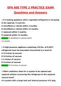 EPA 608 Type 2 Practice Exam Actual 2026 Newest Updated Questions and Correct Answers &lpar;Latest 2026 &sol; 2027 Update&rpar; &lpar;Verified Answers by Expert&rpar;