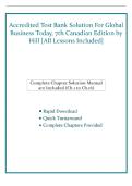 Accredited Test Bank Solution For Global  Business Today&comma; 7th Canadian Edition by  Hill &lbrack;All Lessons Included&rsqb;