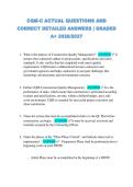 CQM-C ACTUAL QUESTIONS AND  CORRECT DETAILED ANSWERS &vert; GRADED  A&plus; 2026&sol;2027 