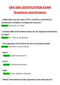 EPA 608 Certification Exam Actual 2026 Newest Updated Questions and Correct Answers &lpar;Latest 2026 &sol; 2027 Update&rpar; &lpar;Verified Answers by Expert&rpar;