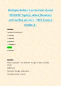 Michigan Builders License Exam &lpar;Latest 2026&sol;2027 Update&rpar; Actual Questions with Verified Answers &vert; 100&percnt; Correct&vert; Graded A&plus;