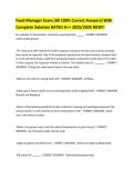 Food Manager Exam &lpar;All 100&percnt; Correct Answers&rpar; With Complete Solution RATED A&plus;&plus; 2025&sol;2026 NEW&excl;&excl;