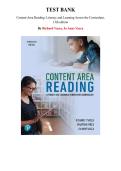 Test Bank &mdash; Content Area Reading&colon; Literacy and Learning Across the Curriculum&comma; 13th edition &mdash; by Richard Vacca &mdash; Chapter 1-11