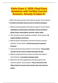 Patho Exam 3 -2026 &vert; Real Exam Questions with Verified Correct Answers &ndash; Already Graded A&plus;