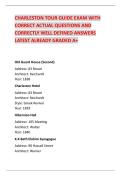CHARLESTON TOUR GUIDE EXAM WITH  CORRECT ACTUAL QUESTIONS AND  CORRECTLY WELL DEFINED ANSWERS  LATEST ALREADY GRADED A&plus; 