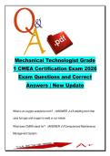 Mechanical Technologist Grade 1 CWEA Exam Questions &lpar;300&plus;&rpar; &vert; Pumps&comma; Electrical&comma; Safety&comma; Welding&comma; Calculations &vert; CWEA Certification