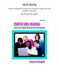 Content Area Reading&colon; Teaching and Learning for College and Career Readiness&comma; 2nd edition &mdash; by Maureen McLaughlin &mdash; Complete Test Bank &lpar;Chapter 1-15&rpar;