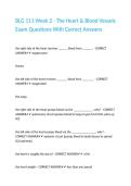 BLG 111 Week 2 - The Heart & Blood Vessels Exam Questions With Correct Answers 
