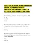 WGU D425 INTRODUCTION TO CHEMISTRY ACTUAL EXAM PAPER 2026 107 QUESTIONS AND ANSWERS COMPLETE SOLUTIONS 100&percnt; CORRECT GRADED A&plus;