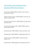 ACE Health Coach Certification Exam Questions With Correct Answers&period;