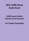 NHA CCMA Exam Questions and Answers 2026 &vert; Certified Clinical Medical Assistant Practice Guide