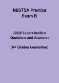 NBSTSA Practice Exam B Questions and Answers 2026 &vert; Surgical Technologist Certification Test