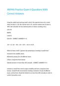 AWMA Practice Exam II Questions With Correct Answers