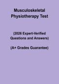 Musculoskeletal Physiotherapy Test Questions and Answers 2026 &vert; Complete Study & Practice Guide