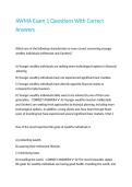 AWMA Exam 1 Questions With Correct Answers